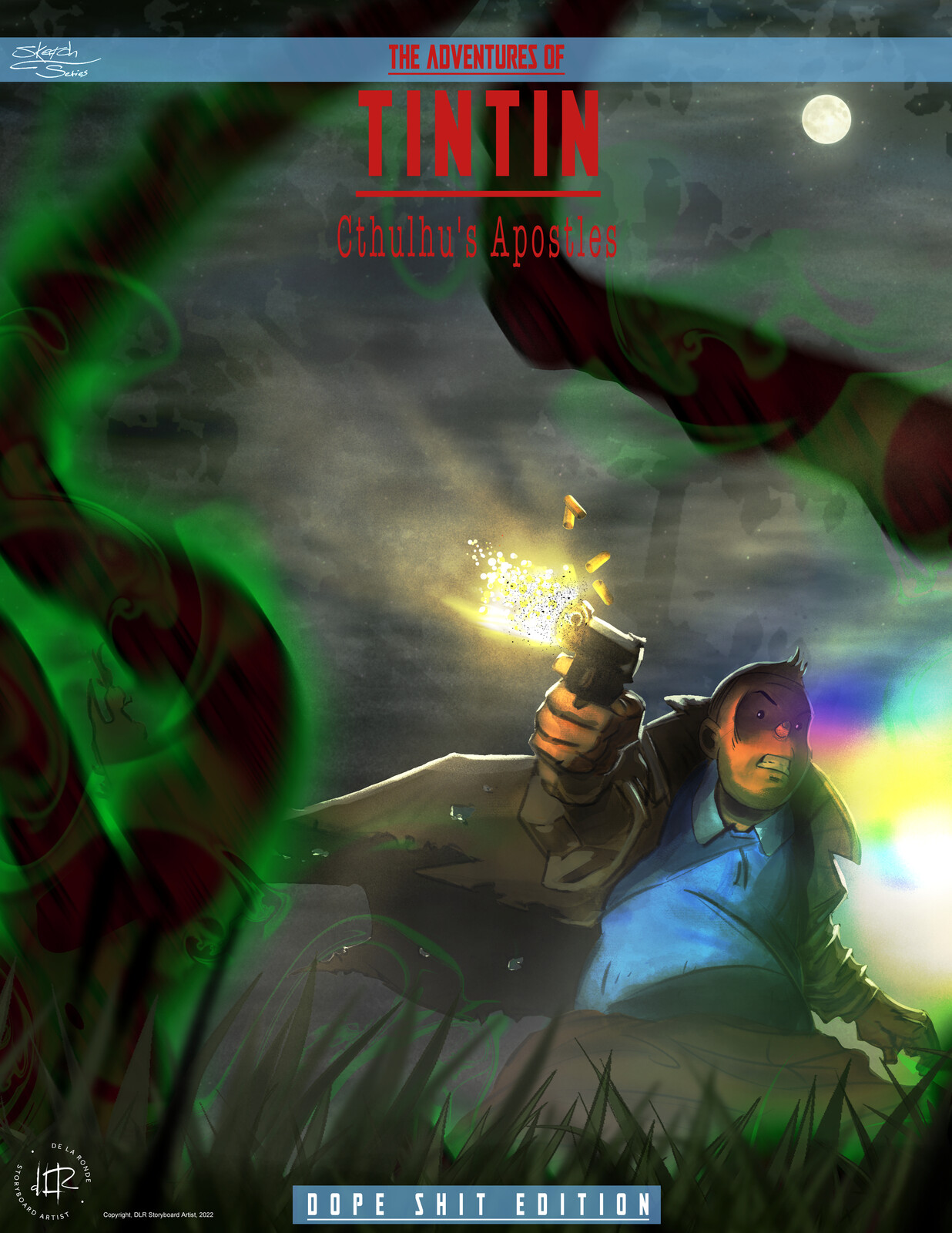 Personal Project: Concept Cover - Tintin: Cthulhu's Apostles