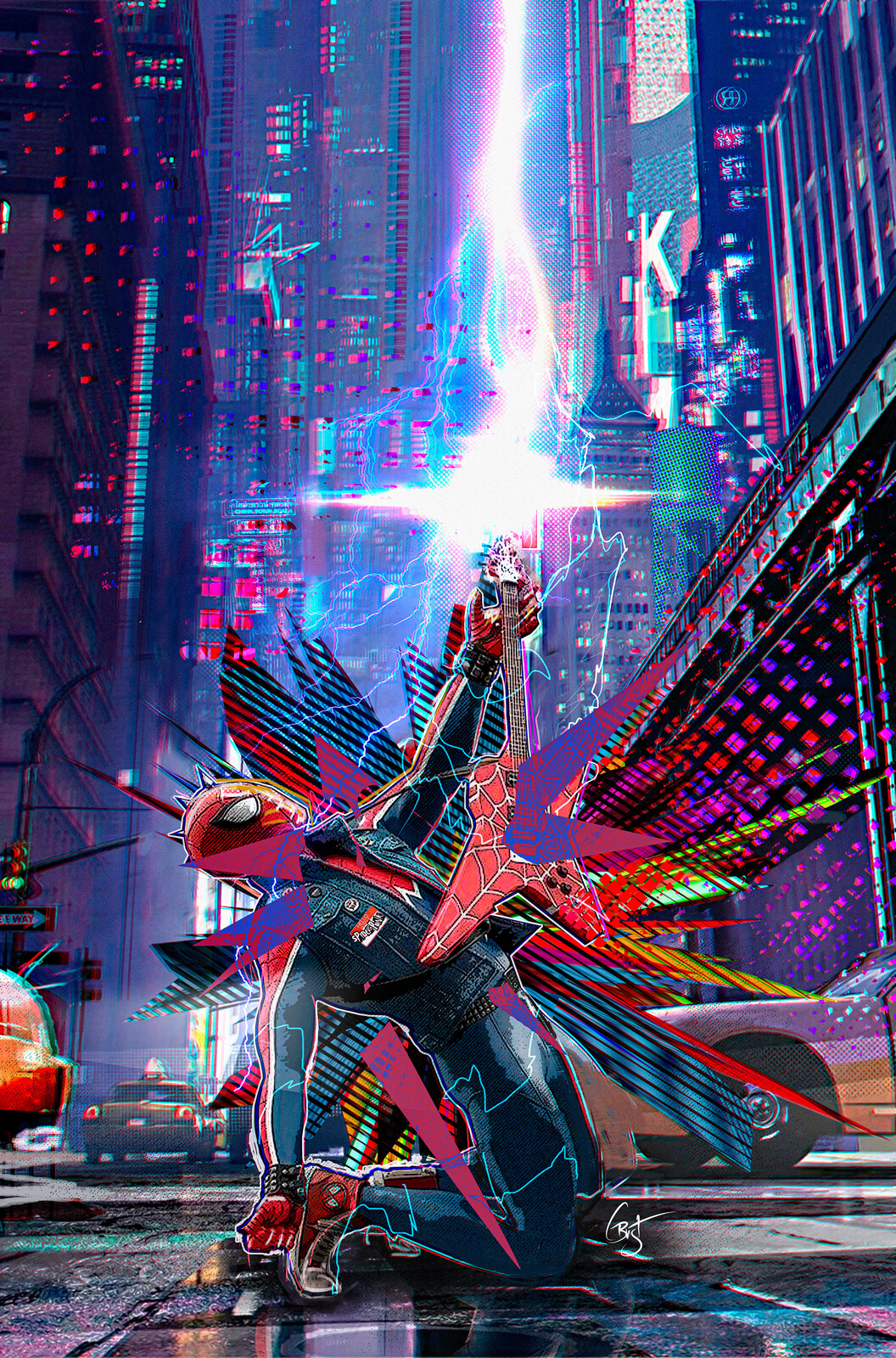 SPIDER-PUNK
Artwork by Christopher Bust
Into the Spiderverse Homage