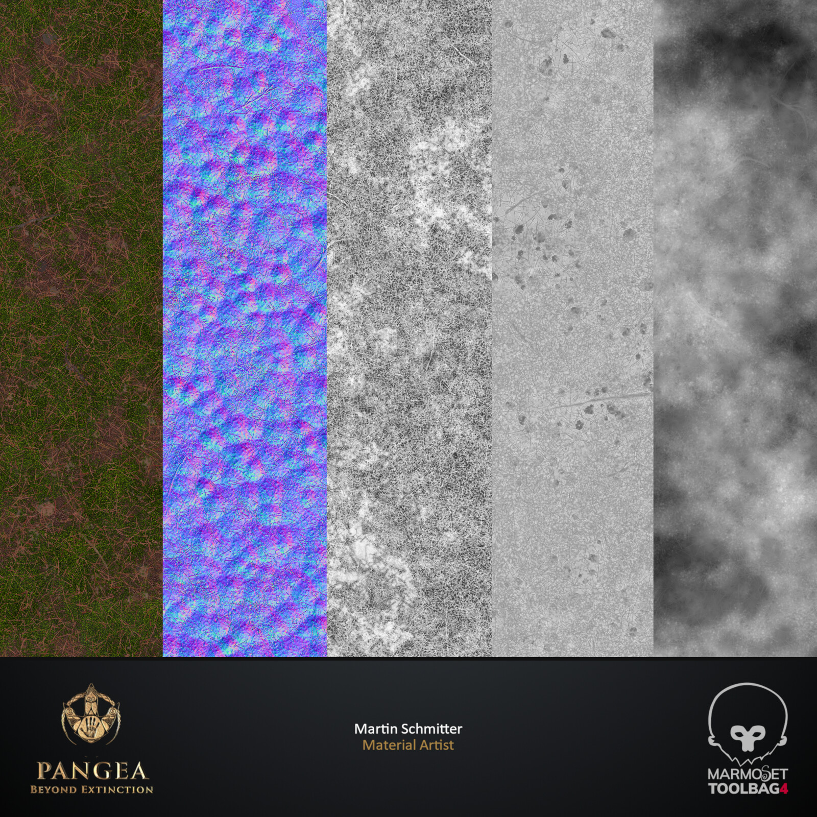 Basecolor, Normal, AO, Roughness, Displacement