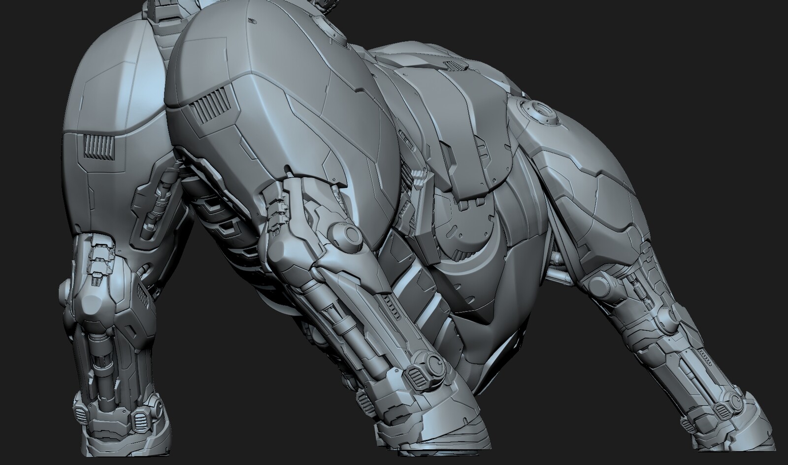 I sculpted the legs, working from Furio's concept, as well as developing the design in areas that were less fleshed out. 