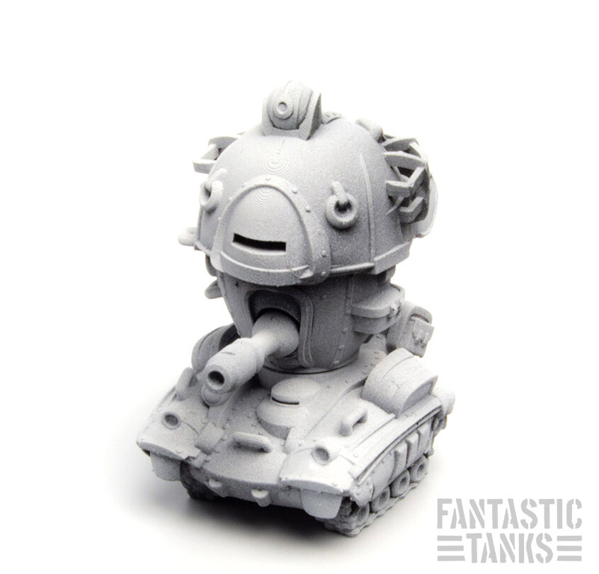 40mm 3D-printed miniature with articulating turret. 