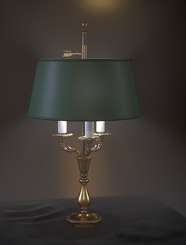 Bouillotte Table Lamp / 24-carat gilded bronze