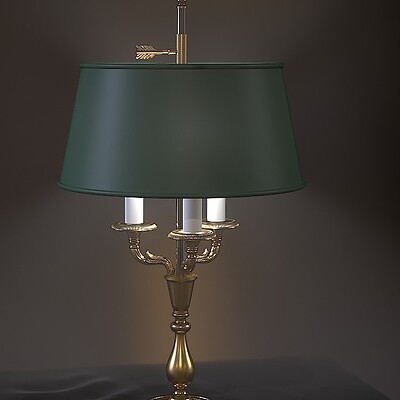 Bouillotte Table Lamp / 24-carat gilded bronze