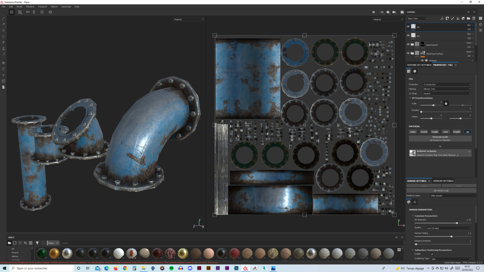 SUBSTANCE PAINTER PIPES TEXTURING