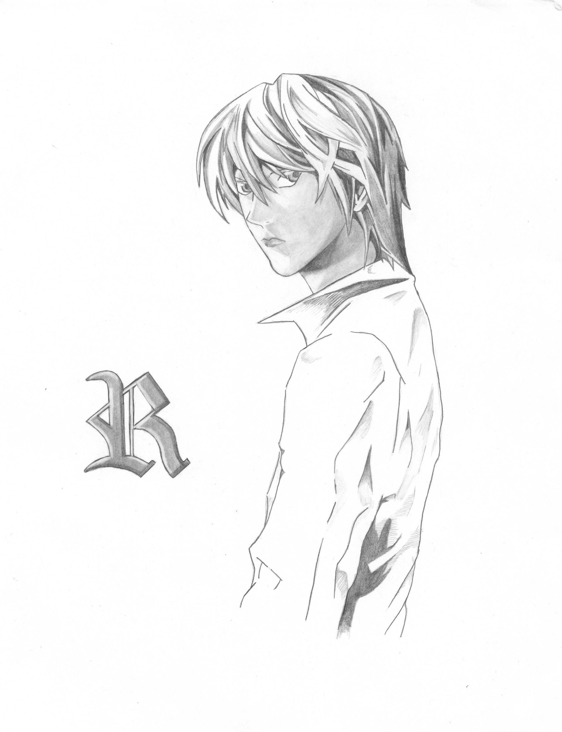Learn How to Draw Light Yagami from Death Note Death Note Step by Step   Drawing Tutorials