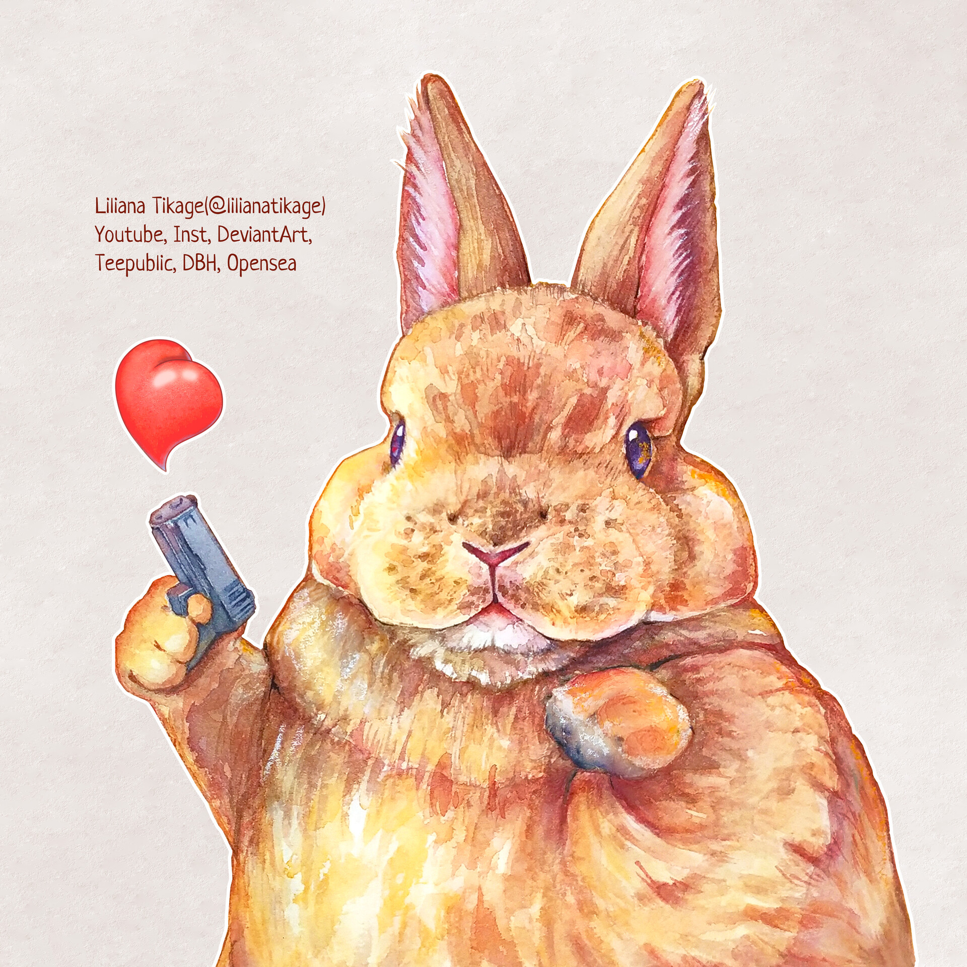 ArtStation Cute Watercolor Bunny