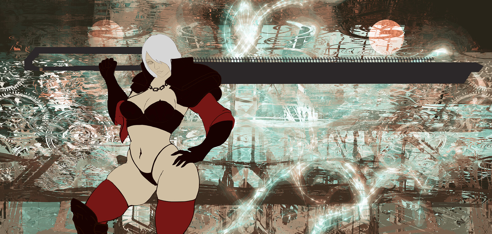 in the beginning, I wanted to draw some kind of abstraction using shapes for the background.
