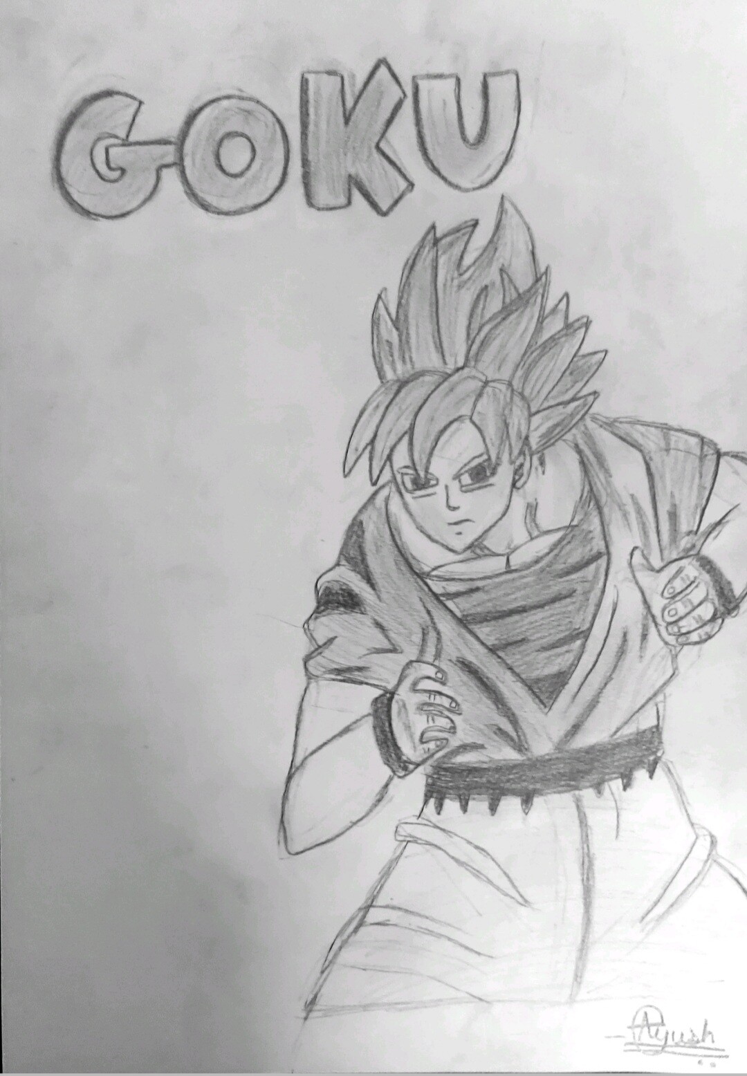 ArtStation - Sketch of Goku by Ayush Vedula