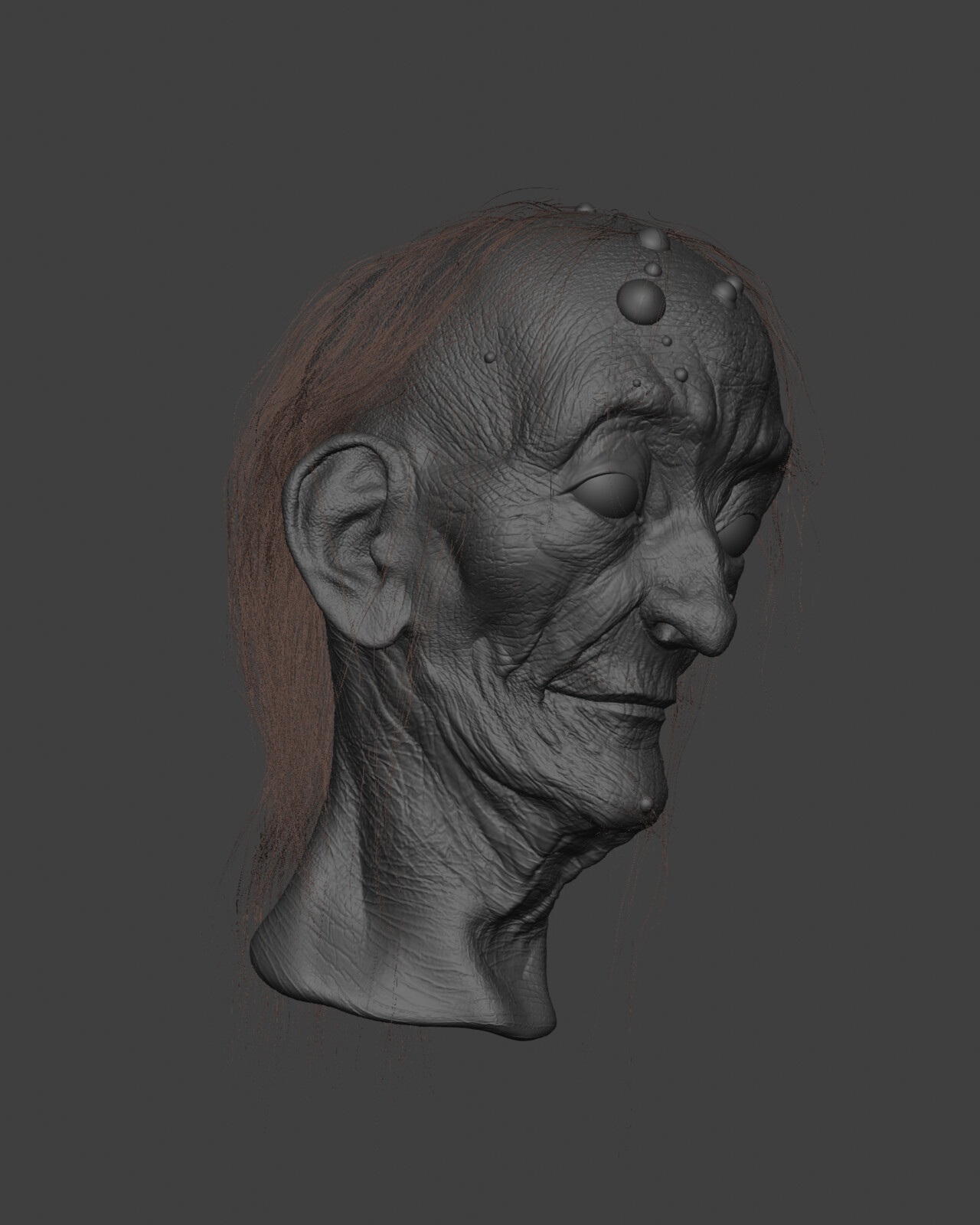 old lady face sculpt viewport render