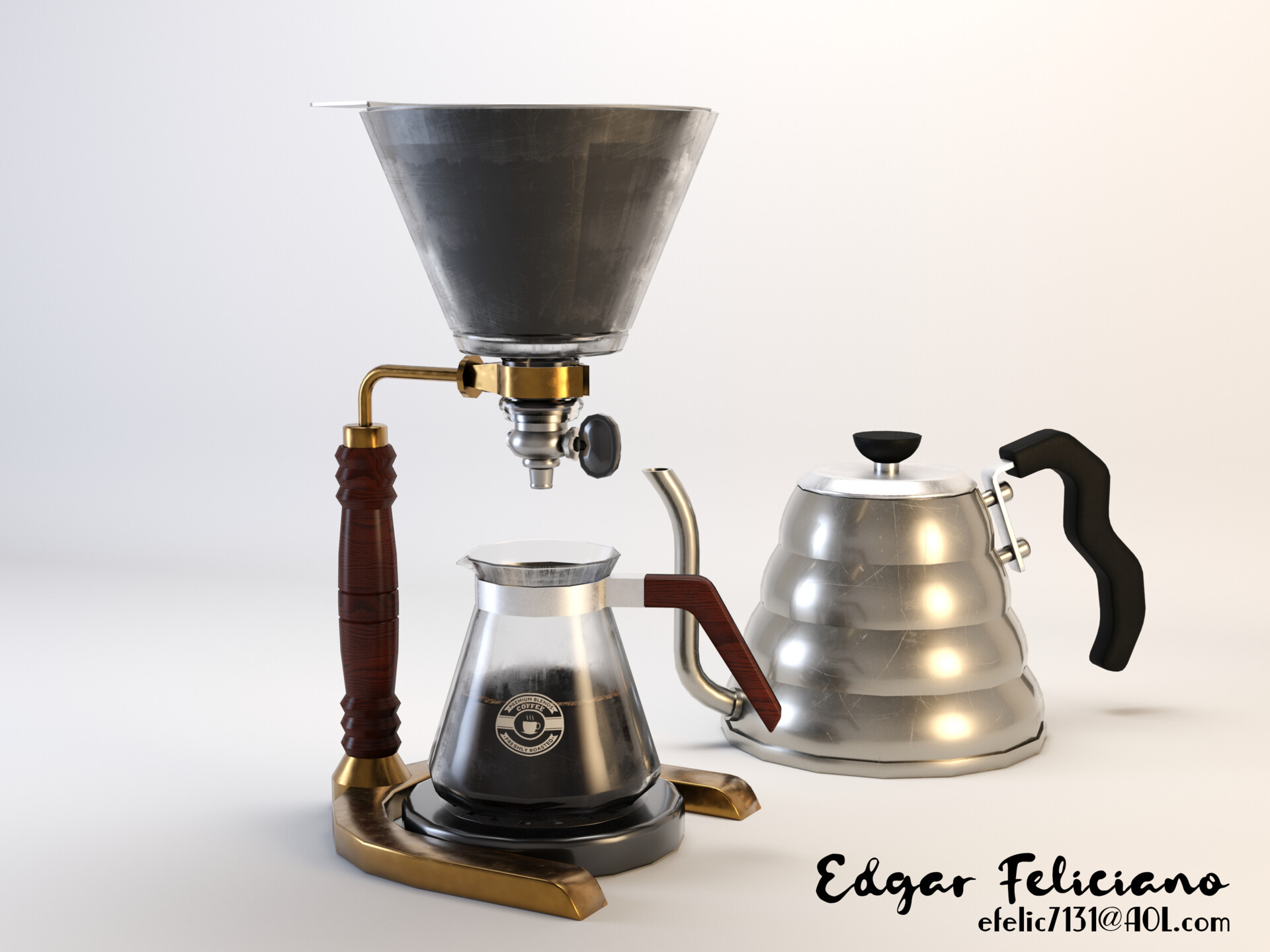 ArtStation - Moka pot and glass