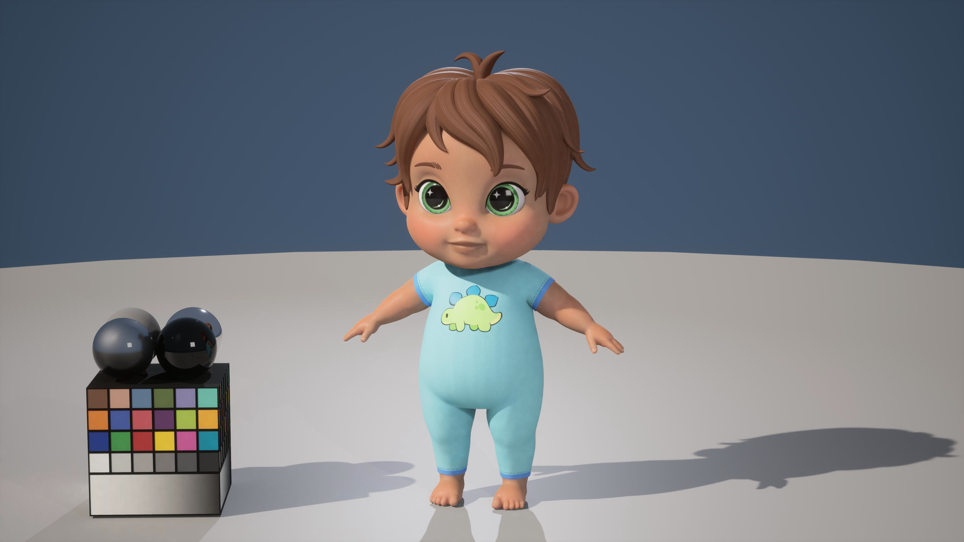 Teo Turnaround - One of the three Babies (Onesie made by another artist)