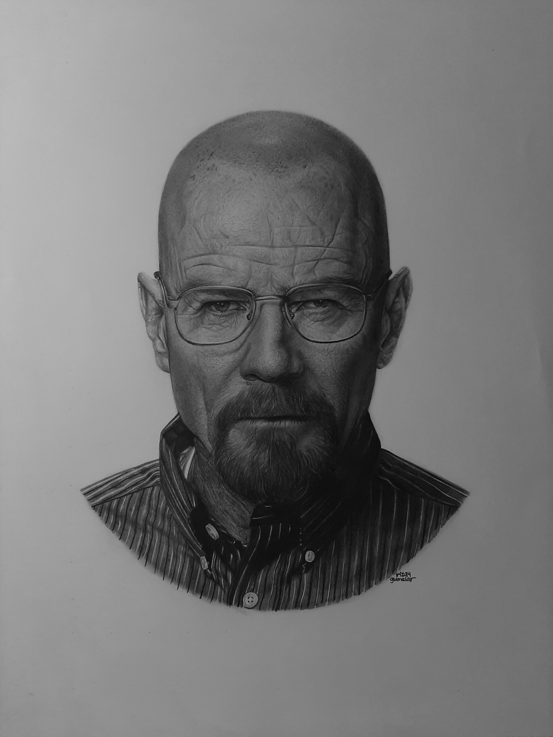 ArtStation - Pencil Drawing of Bryan Cranston as Walter White in ...