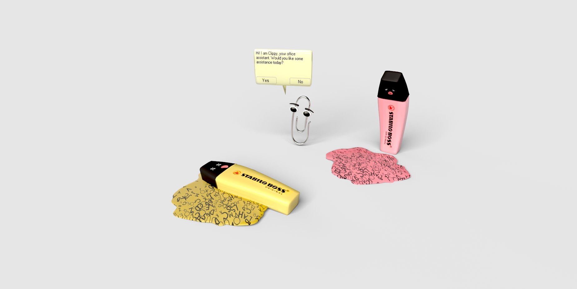 ArtStation At exam time the highlighters also suffer 😵🖍📎