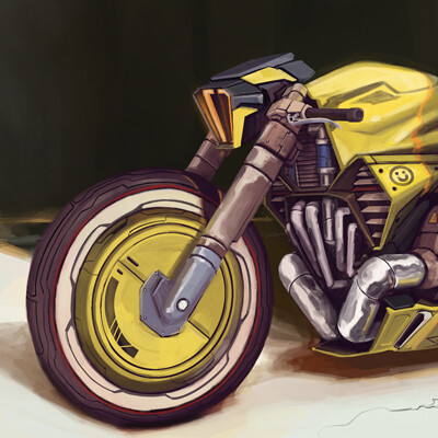 Alexandre delfolie scifi motorcycle
