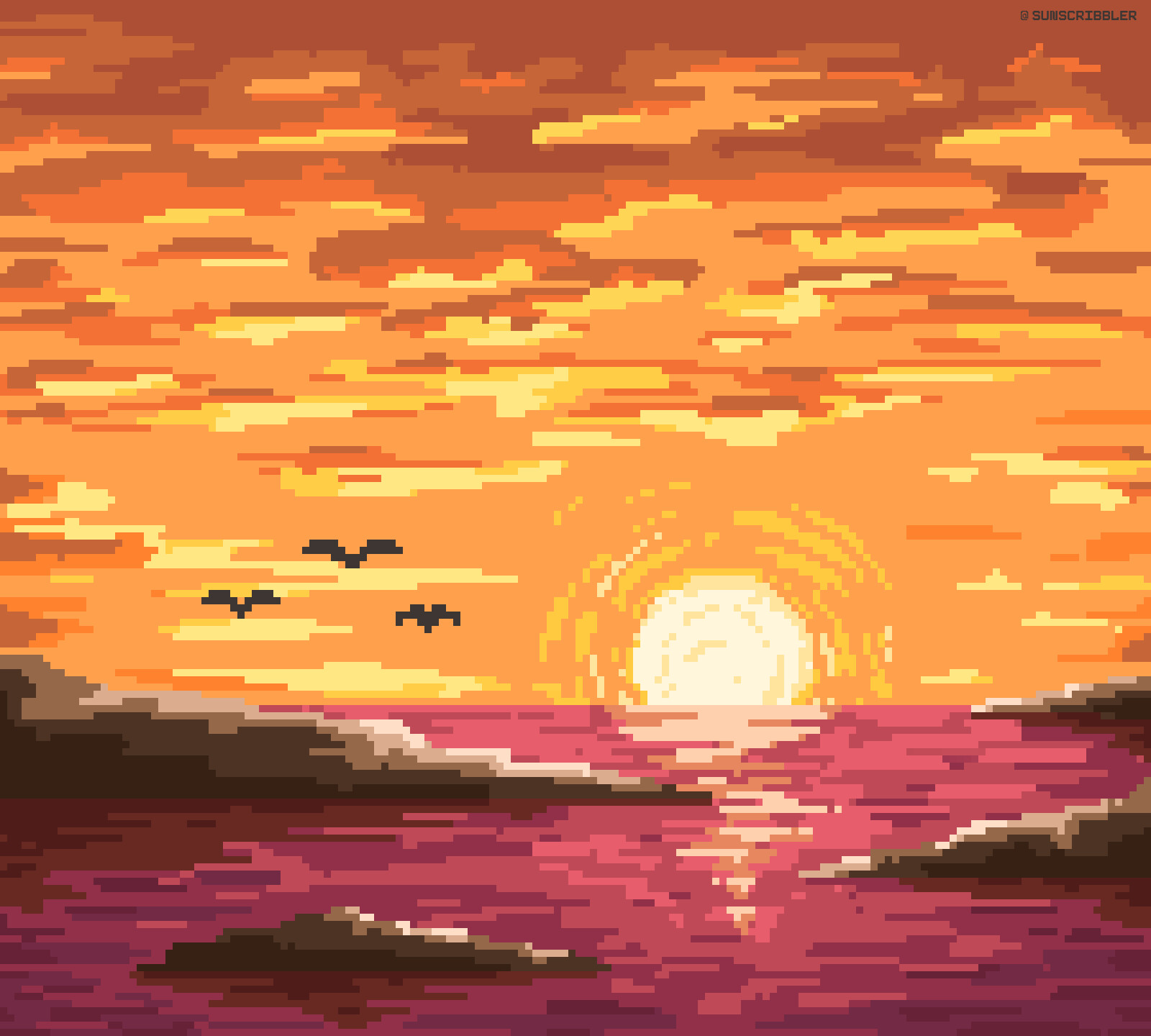ArtStation - Pixel - sunset
