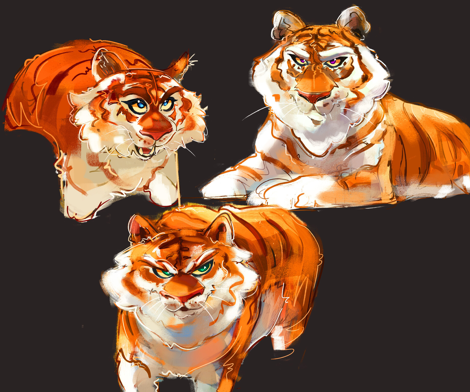 ArtStation - Golden tigers