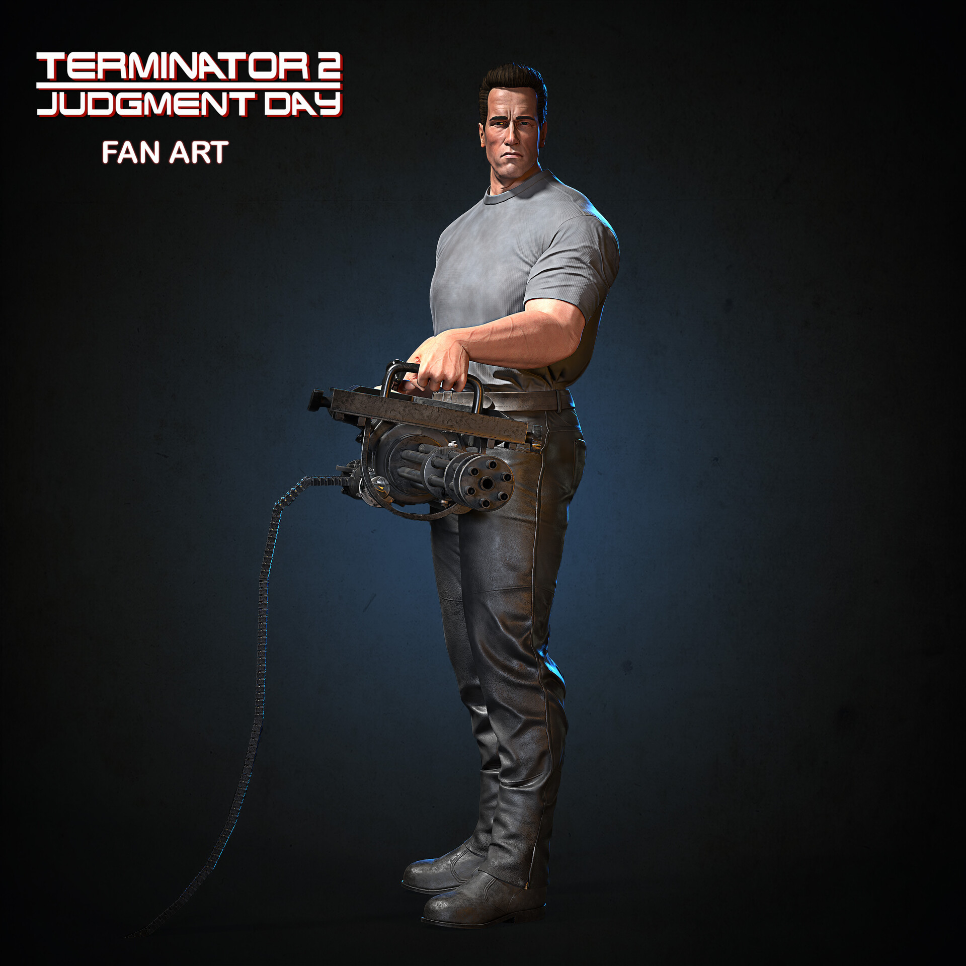ArtStation - T-800 Arnold Schwarzenegger Likeness Terminator 2