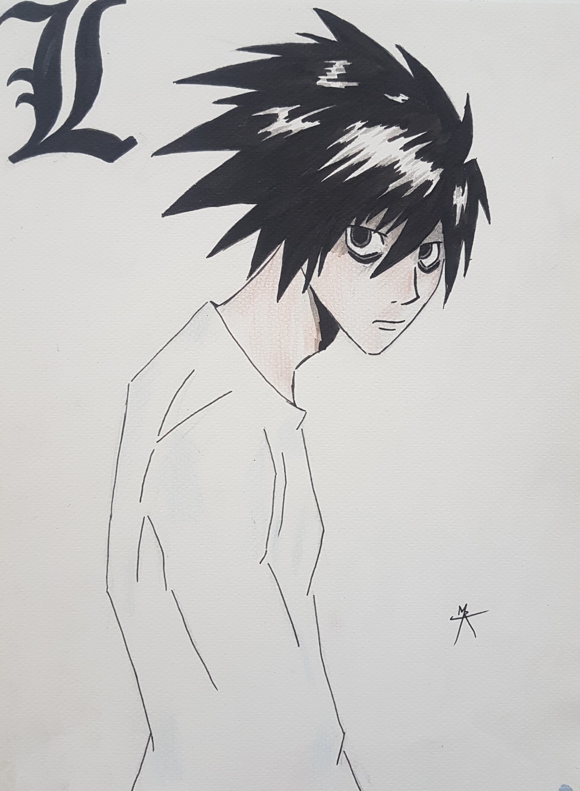 Learn How to Draw L from Death Note Death Note Step by Step  Drawing  Tutorials