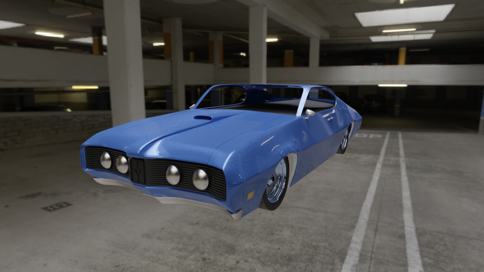 Final Blender project. 
Inspiration from various differently styled versions of the Mercury Cyclone CJ 