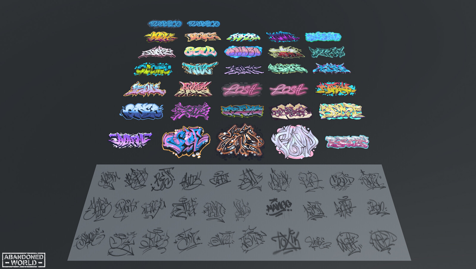 Graffiti Pack Decals 5 in 1 for Unity
