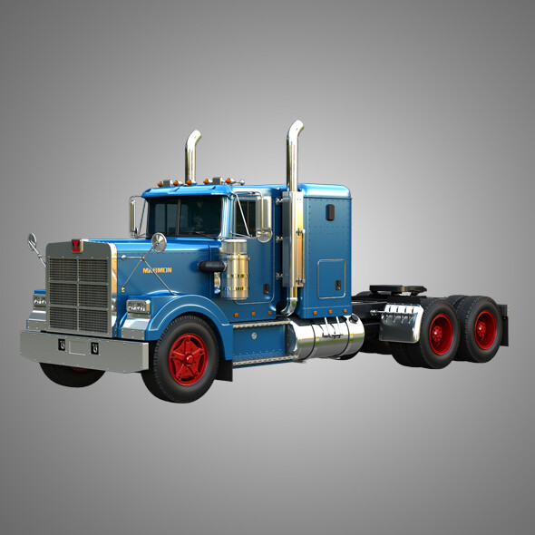 ArtStation - 57P Semi Truck - Small Sleeper Truck - Vintage Version