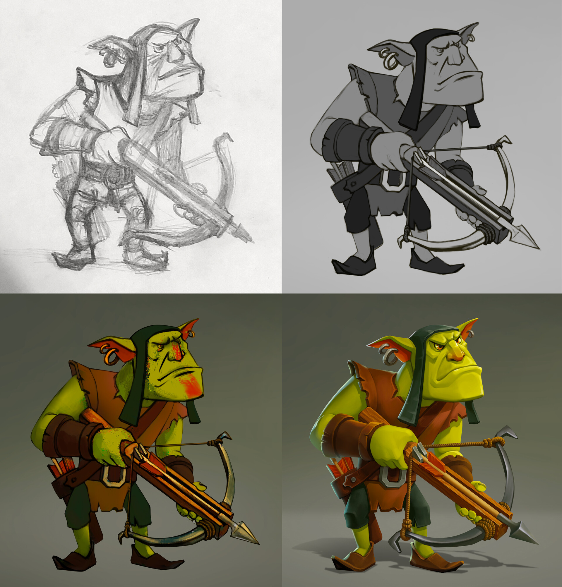 ArtStation - Goblin with crossbow, image size:1920x2006