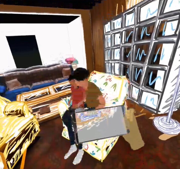 scripted photo mechanic that triggers art and animation changes in the scene