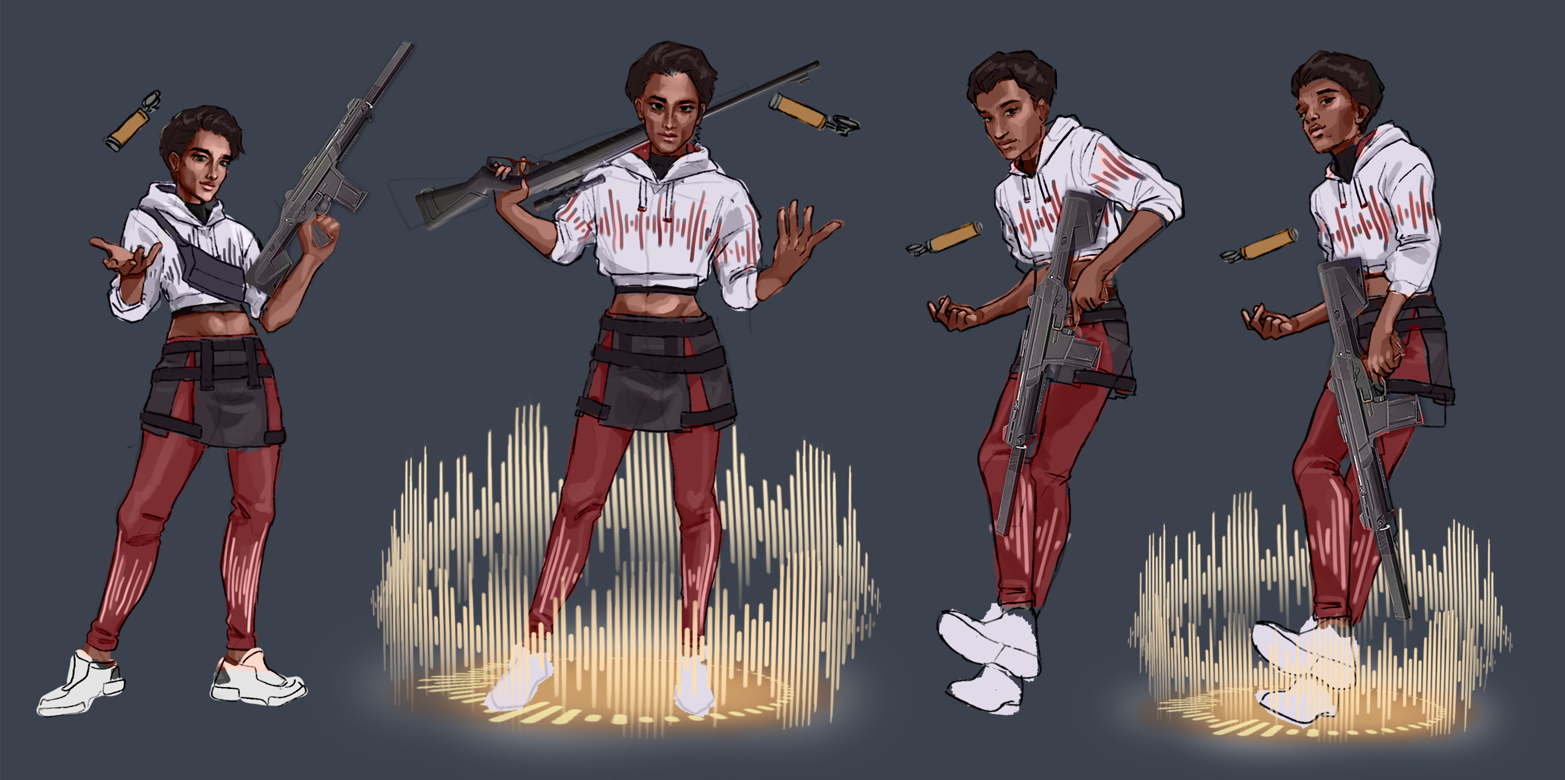 Rough sketches exploring composition