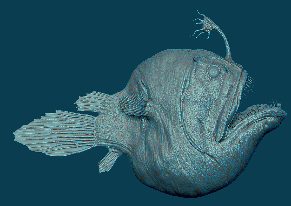 ZBrush render of angler fish model 
