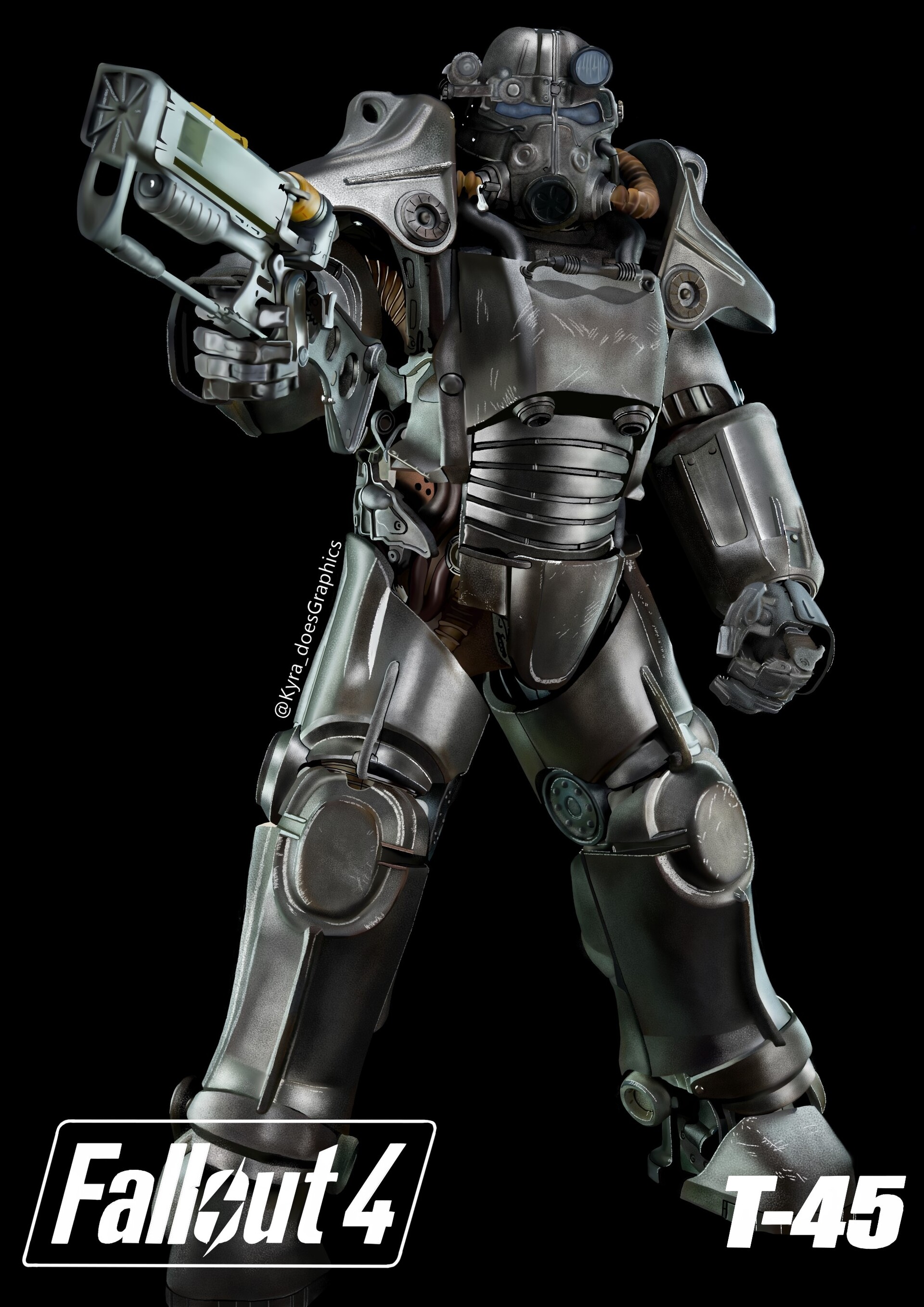 Artstation T45 Power Armor Illustration
