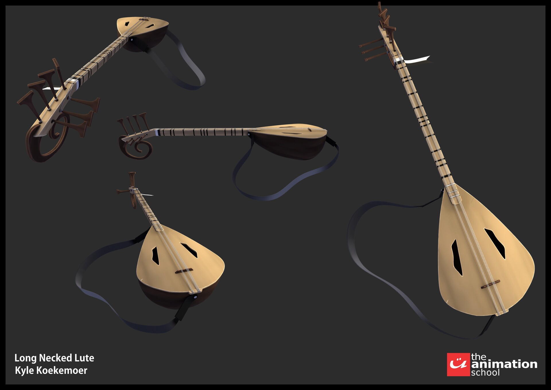 Long necked sales lute instrument