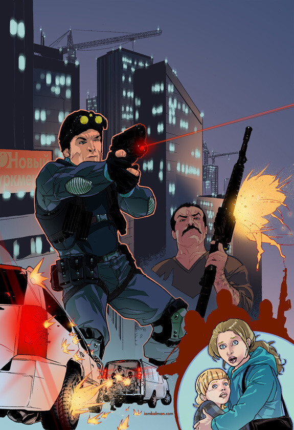 Cover art for BOMBHEAD! an OGN published by Kickstart Comics.
The name was later changed to the yawn inducing 'Deadline' but it will always be BOMBHEAD! in my heart.