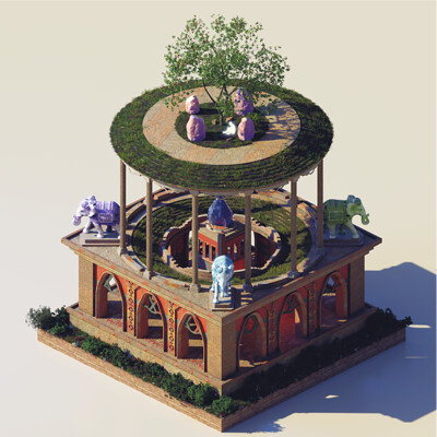 The Blue Crystal - Isometric 3D Art