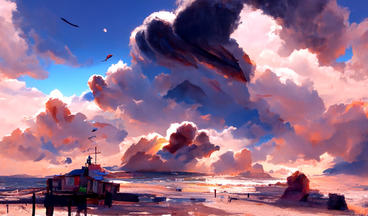 Artstation the sea of clouds by the sea