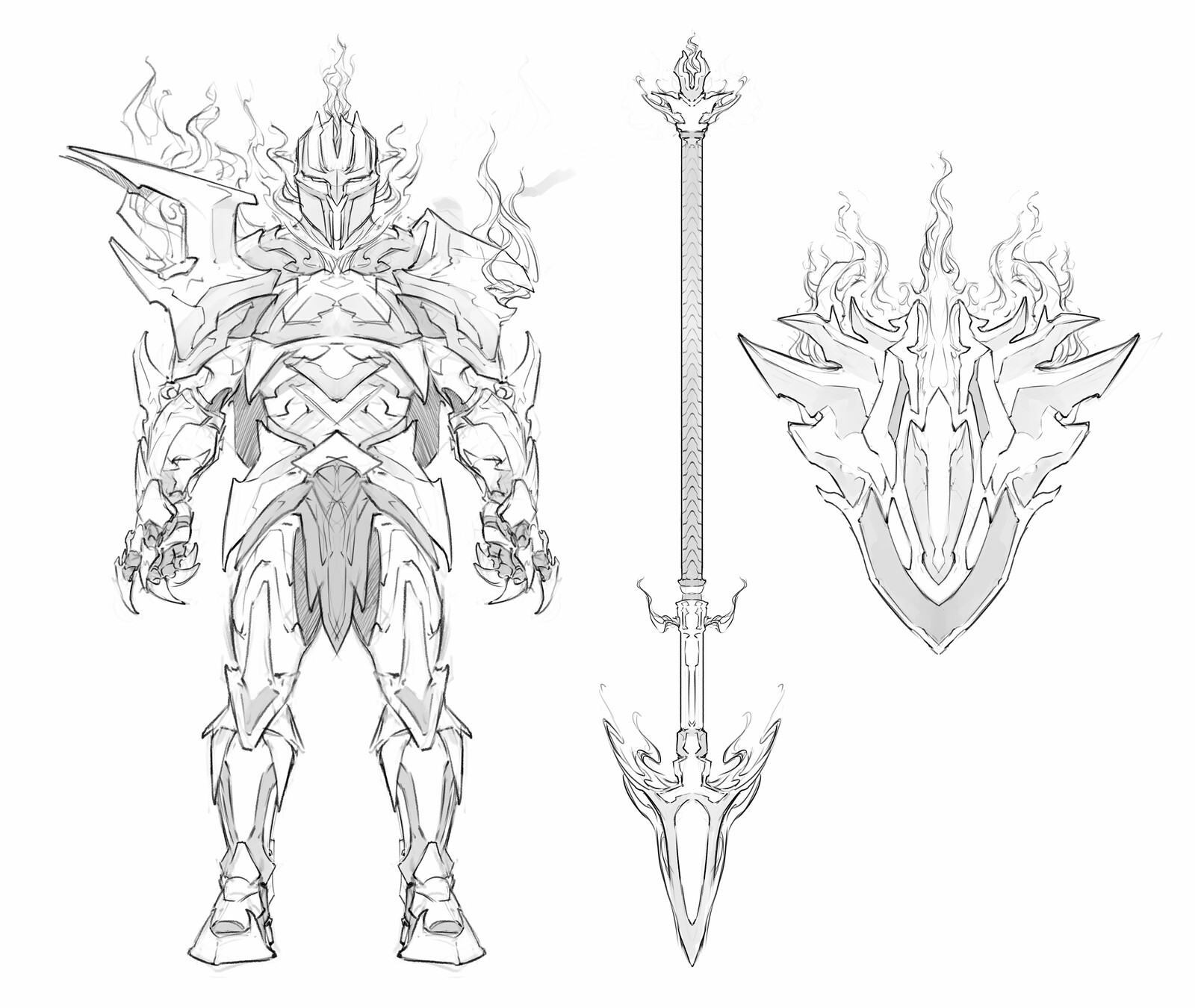 Wraithmarked Creative Concept Sketch - Fire Titan