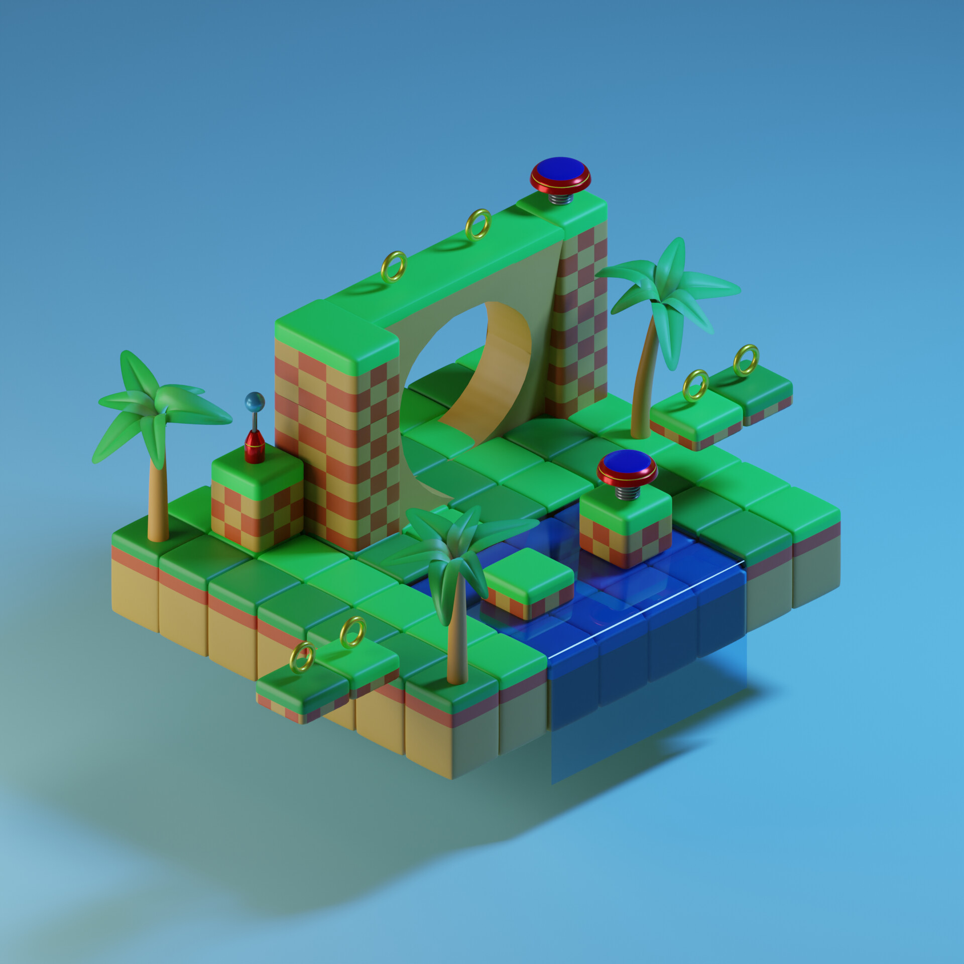 ArtStation - Sonic the Hedgehog Diorama Series: Green Hill Zone