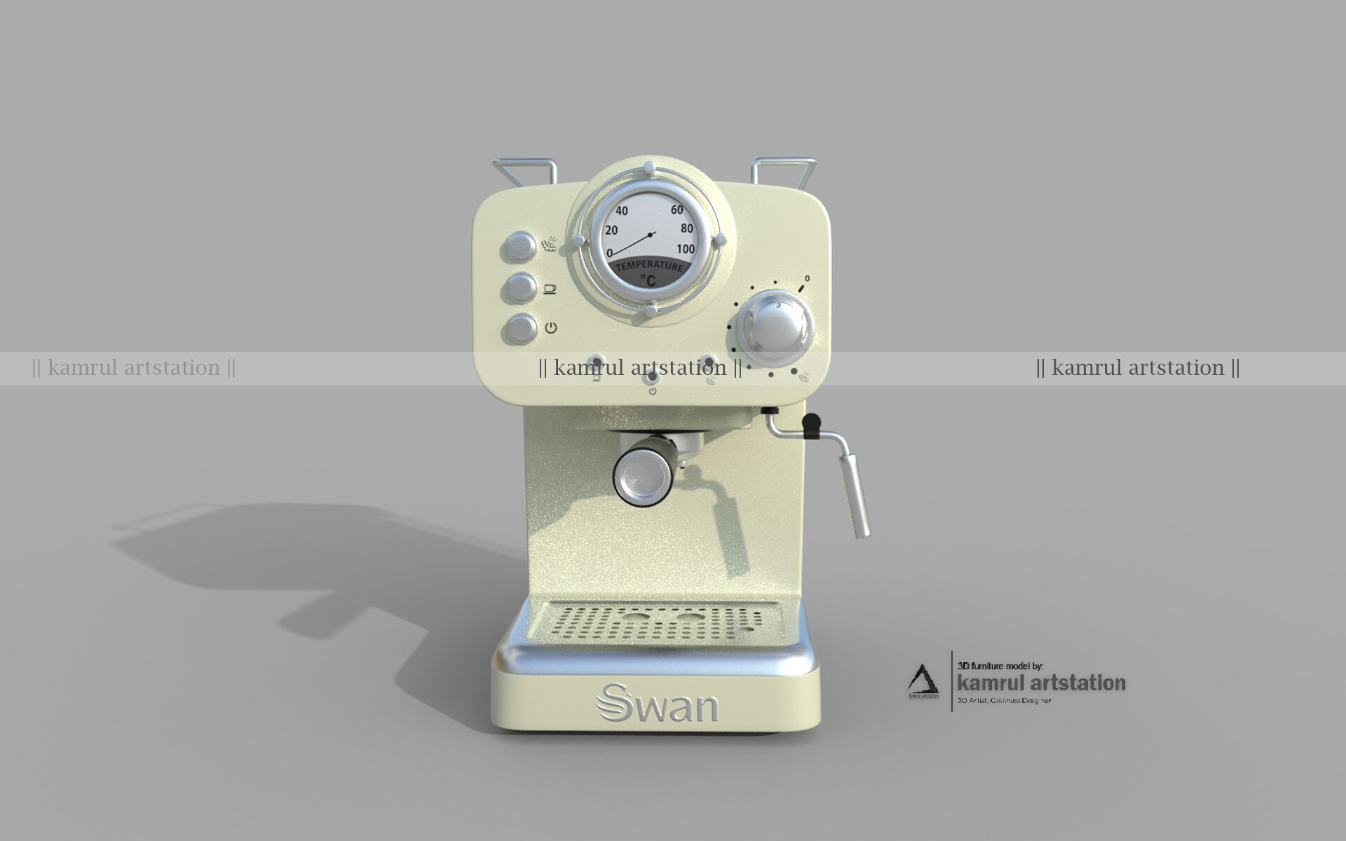 ArtStation Swan Retro Pump Espresso Coffee Machine