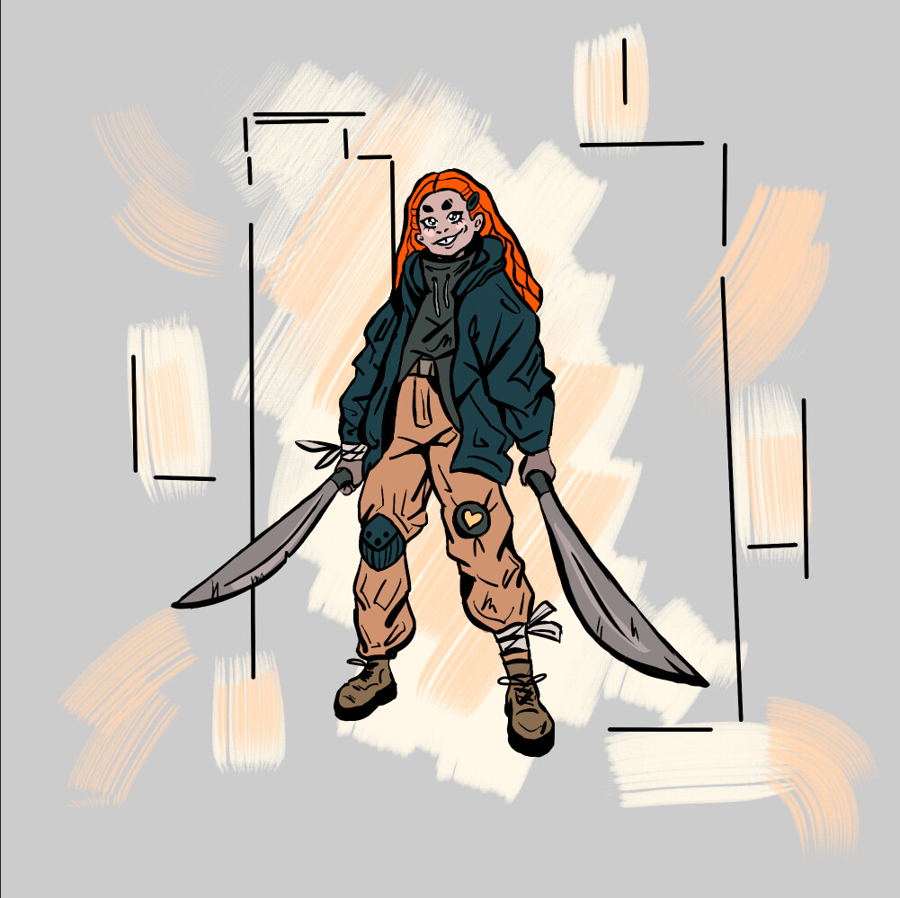 ArtStation machete girl OC