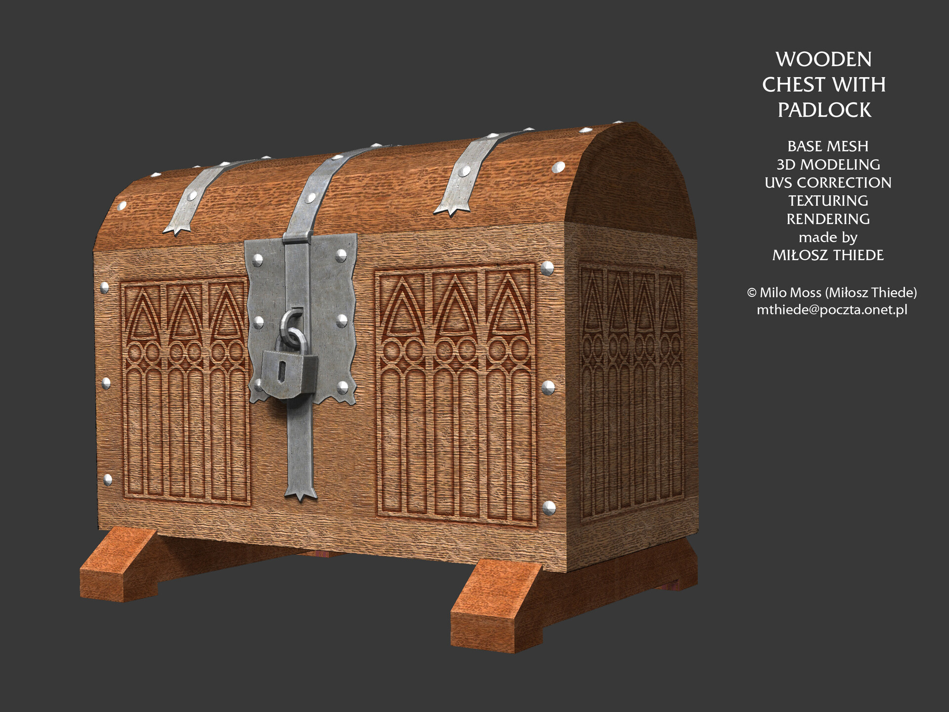 ArtStation WOODEN CHEST WITH PADLOCK