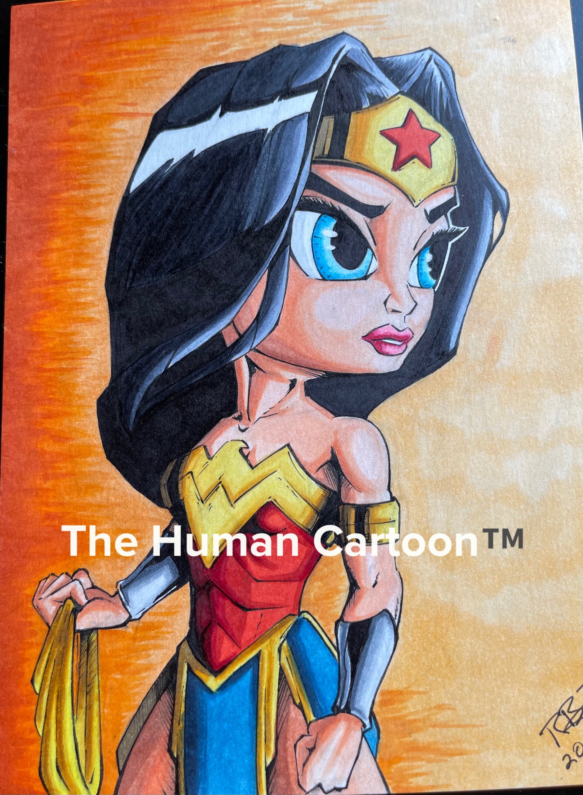 Kawaii Chibi Wonder Woman 33D Cartoon · Creative Fabrica