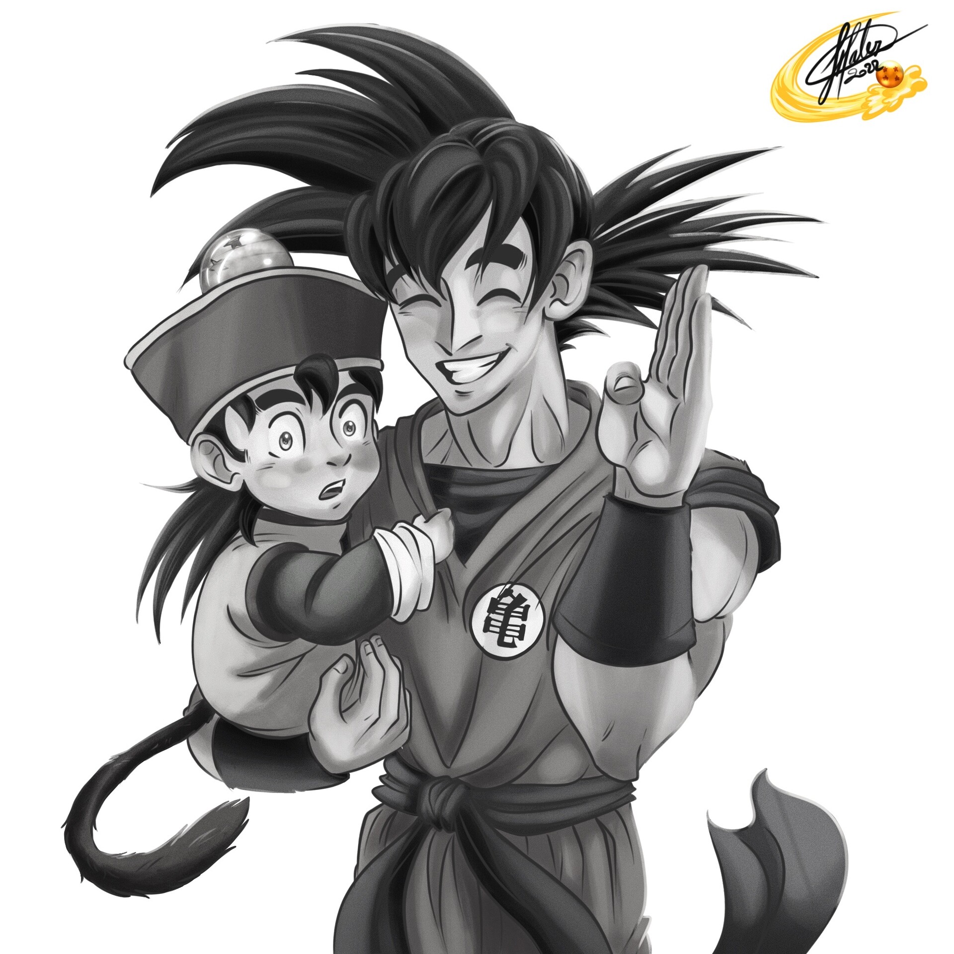 ArtStation - Character re-design - Son Goku and baby Gohan