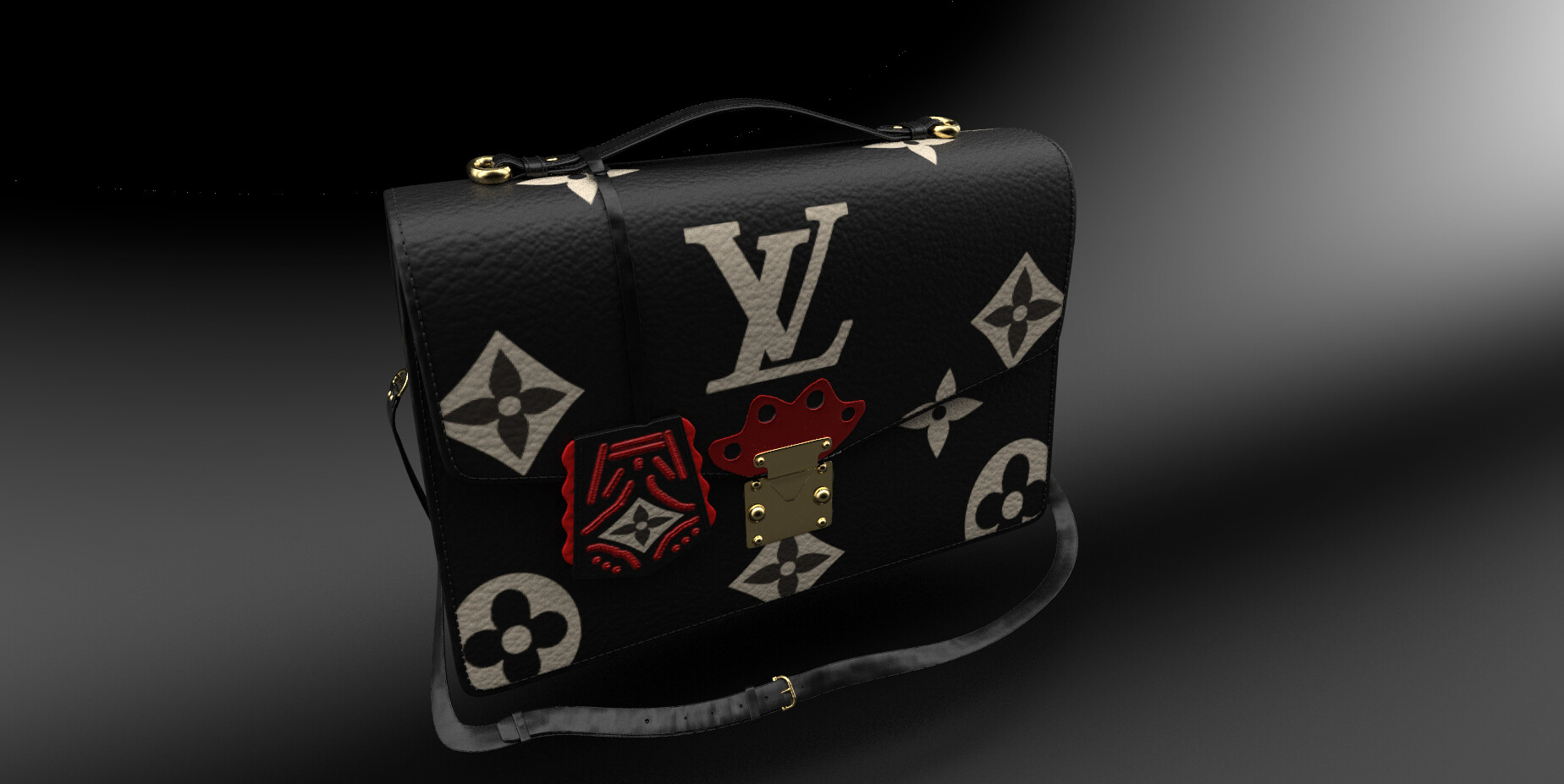 Louis Vuitton bag ALL SET Monogram Leather - 3D model by 3DMonk