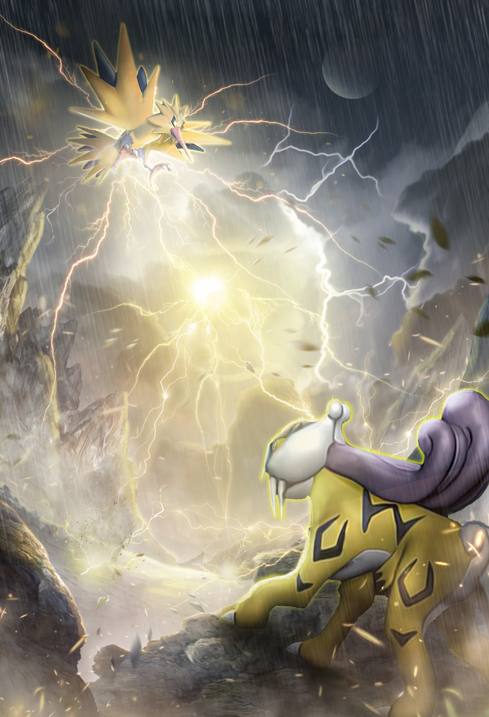 ArtStation - Raikou VS Zapdos Thunder Legends