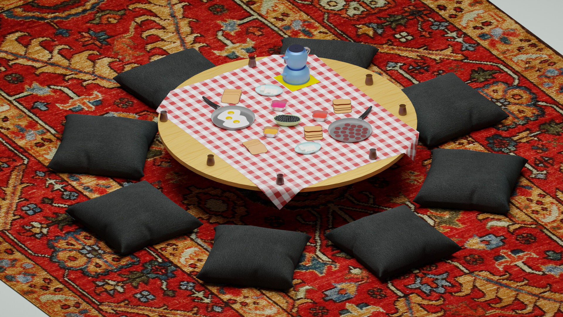 ArtStation Traditional Breakfast Table Game Asset