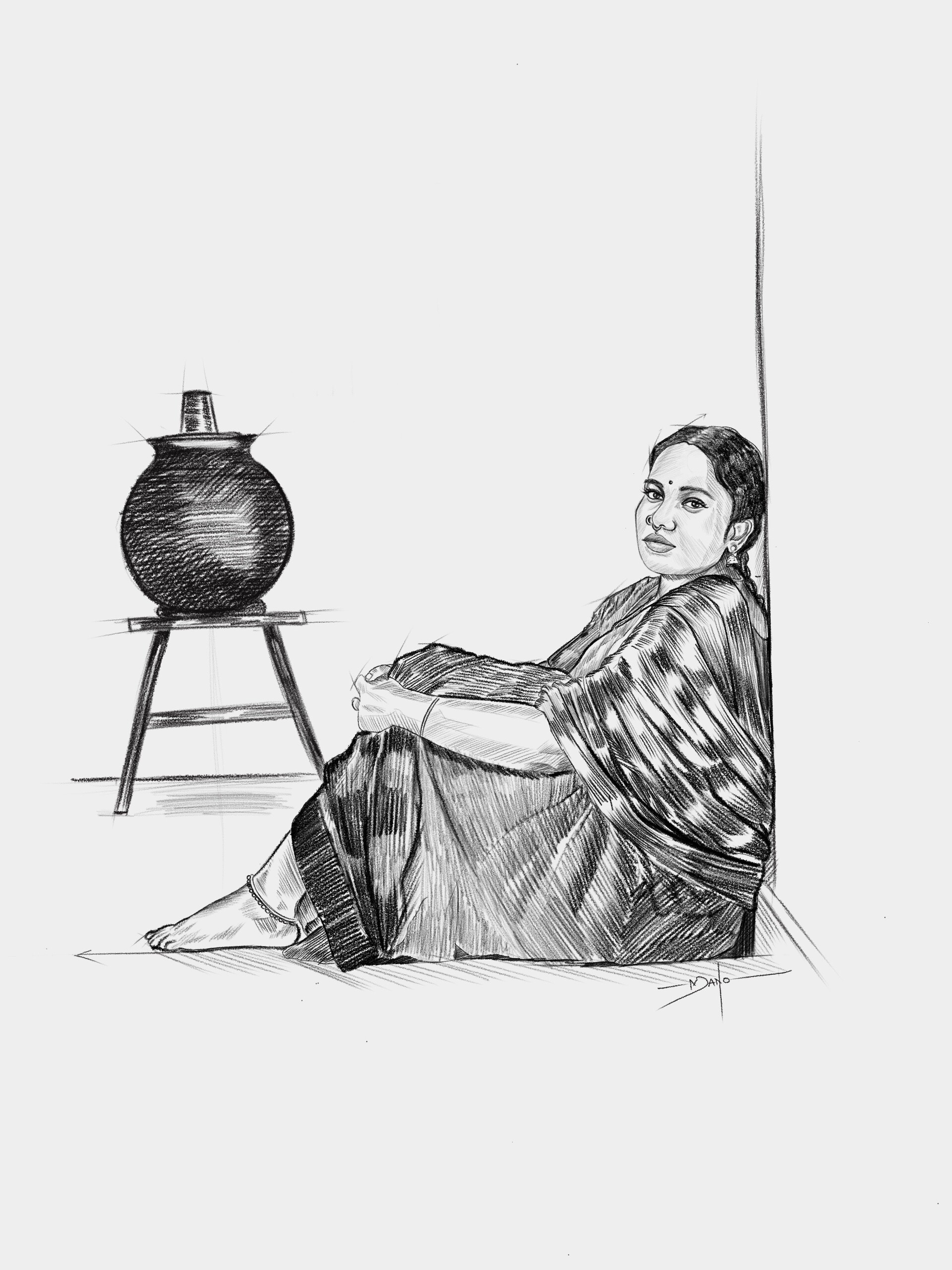ArtStation Woman in saree 3