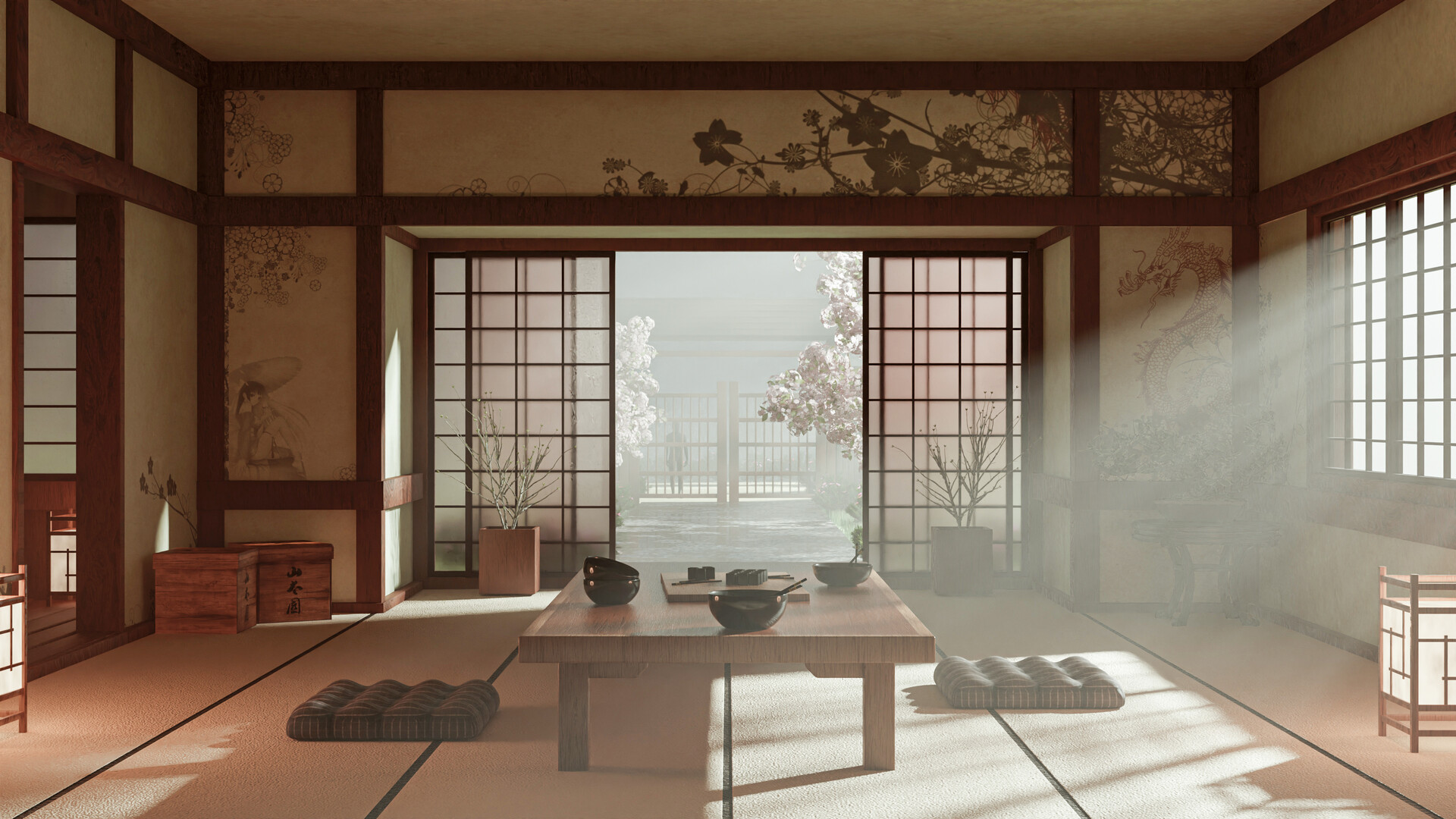 ArtStation - 3d environment in Blender in traditional Chinese style