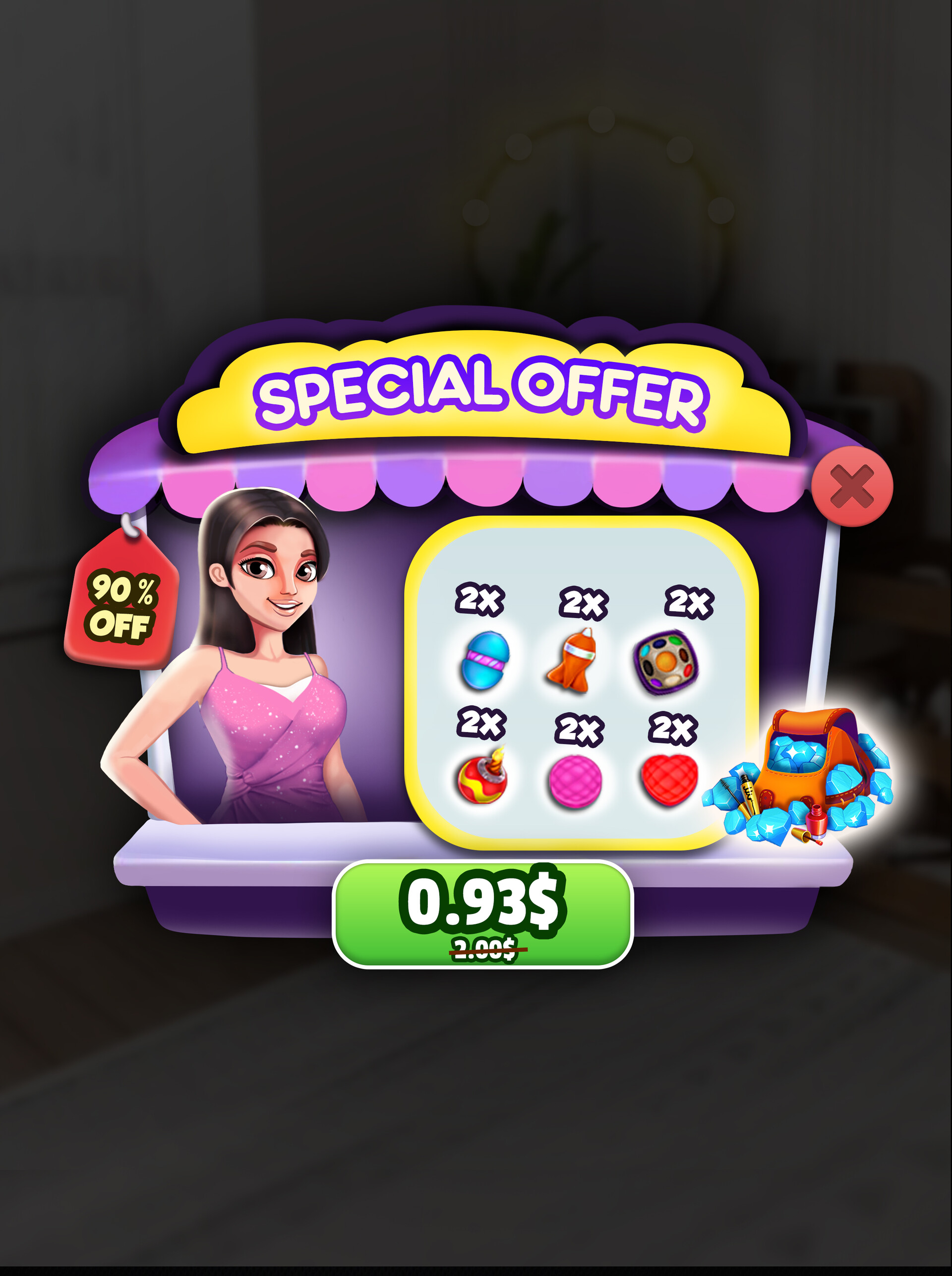 ArtStation 2D FASHION GAME UI/ UX DESIGN