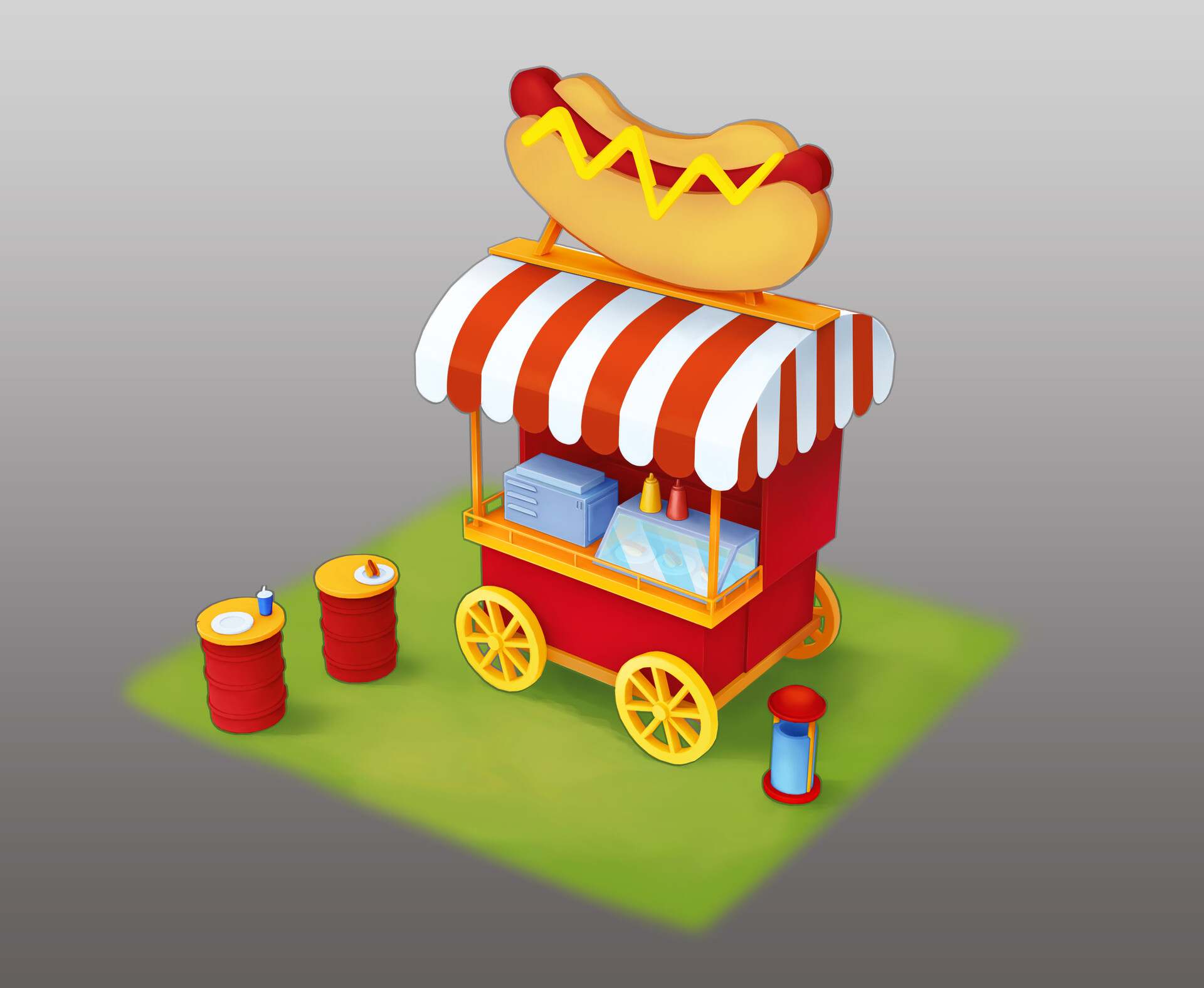 ArtStation - hot dog tent