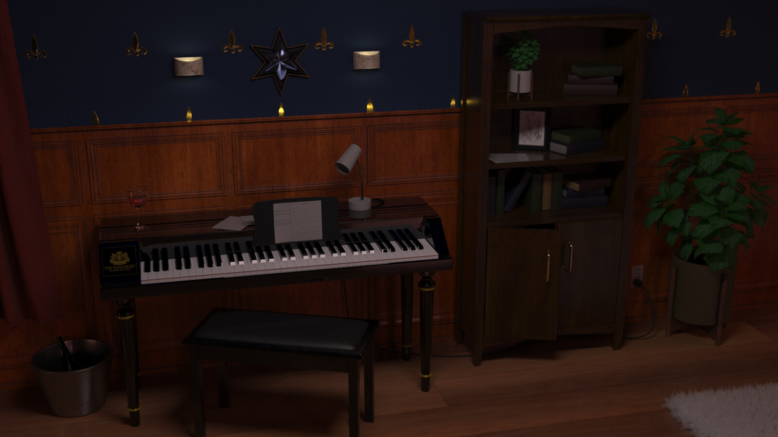 RAW V-Ray Render 
(Lamp Materials were changed for final)