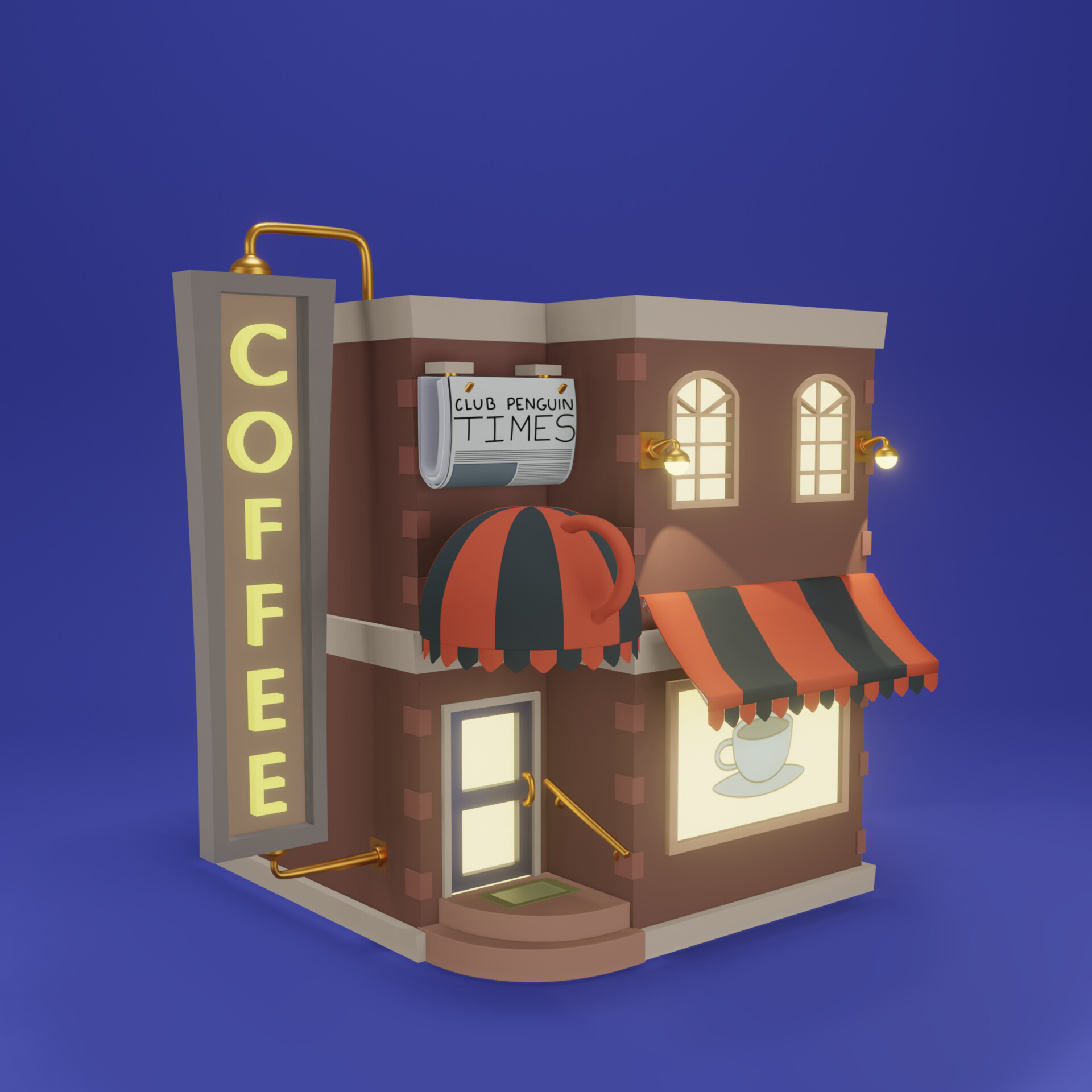 ArtStation - Club Penguin - Coffee Shop